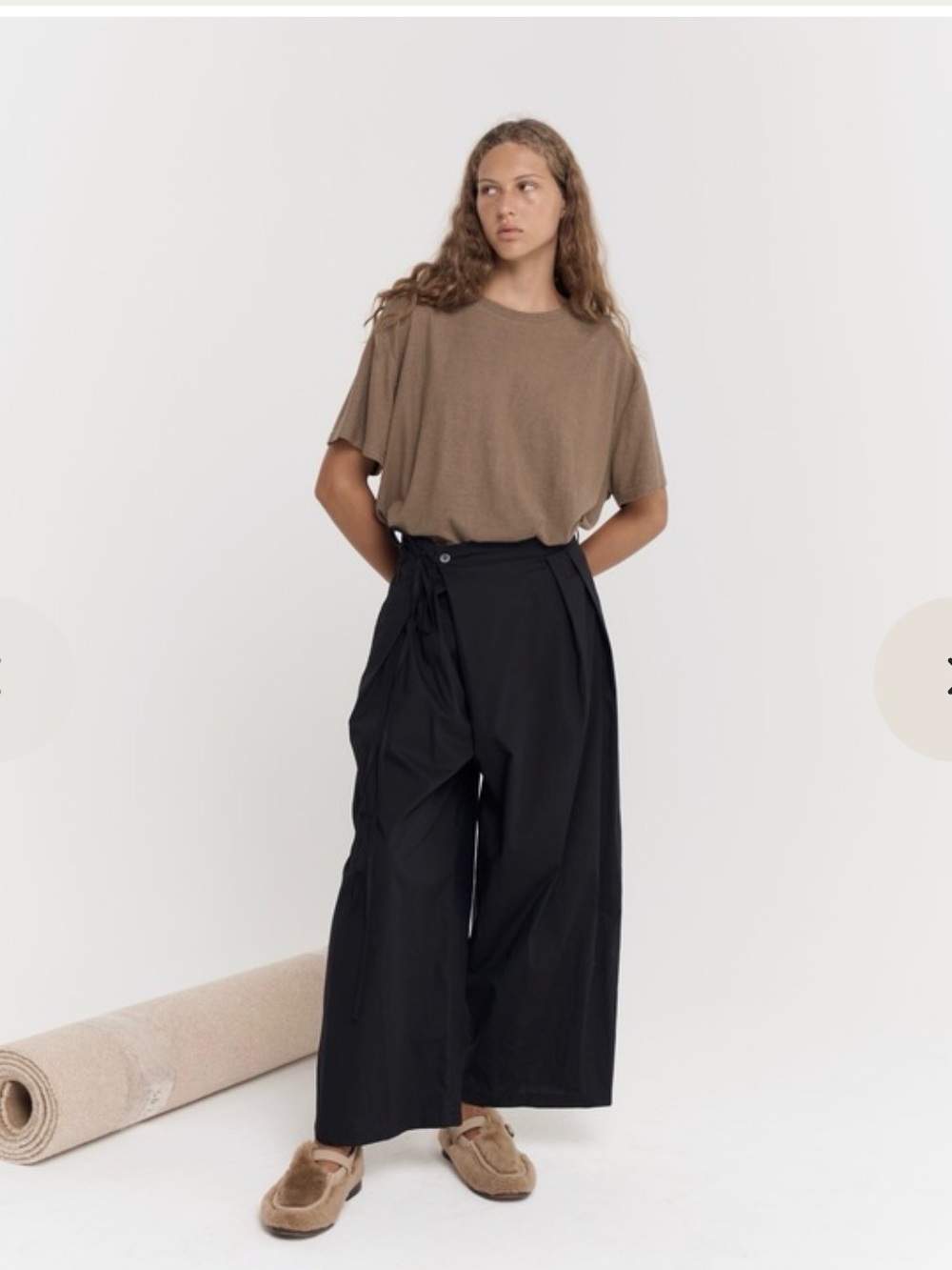 DEIJI STUDIOS Cotton Wrap Pant - Black